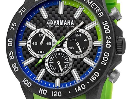 TW Steel Yamaha Factory Racing Quartz Chronograph Black Carbon Case Green Silicon Mens Watch Y118 For Sale