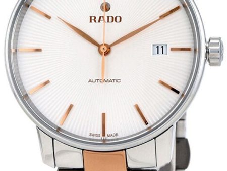 Rado Coupole Two Tone Stainless Steel Ceramos Silver Dial Date Automatic Mens Watch R22860022 Cheap