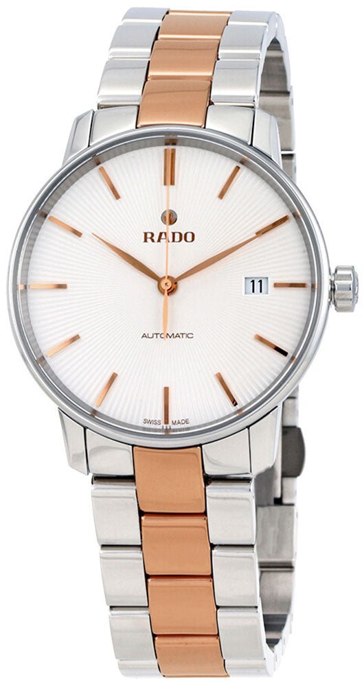 Rado Coupole Two Tone Stainless Steel Ceramos Silver Dial Date Automatic Mens Watch R22860022 Cheap