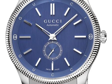 Gucci G-Timeless Automatic Stainless Steel Blue Dial Mens Watch YA126389 For Cheap