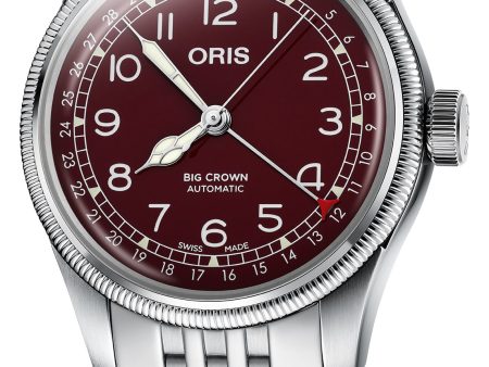 Oris Big Crown Pointer Date Automatic Stainless Steel Burgundy Red Dial Mens Watch 754 7741 4068-07 8 20 22 Online Sale