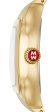 Michele Meggie 18K Gold-Plated Steel Diamonds Square Gold Dial Womens Watch MWW33B000013 Hot on Sale