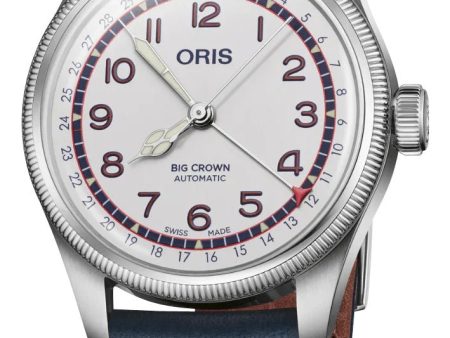 Limited Edition Oris Big Crown Pointer Date Hank Aaron Automatic White Dial Blue Leather Interchangeable Textile Strap Mens Watch 754 7785 4081-Set For Cheap