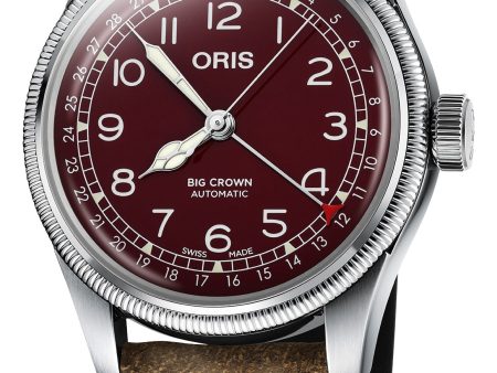 Oris Big Crown Pointer Date Automatic Stainless Steel Burgundy Dial Brown Leather Strap Mens Watch 754 7741 4068-07 5 20 50 Supply