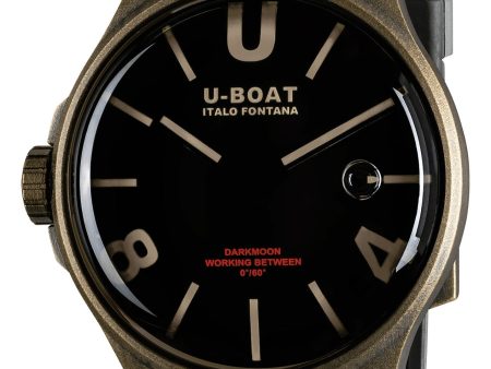 U-Boat Darkmoon Bronze PVD Black Dial Black Rubber Strap Quartz Mens Watch 9548 on Sale