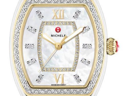 Michele Releve Two-Tone Steel Diamonds Mother-of-Pearl Dial Quartz Womens Watch MWW19B000002 Cheap