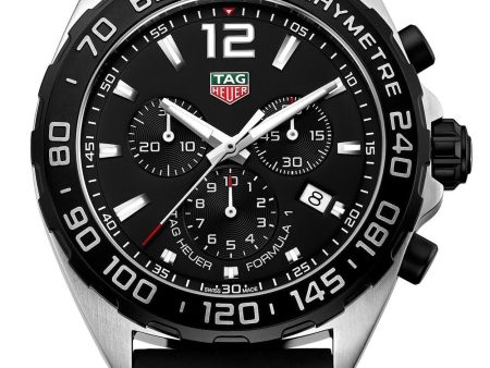 TAG Heuer Formula 1 Chronograph Stainless Steel Black Rubber Strap Black Dial Date Divers Quartz Mens Watch CAZ1010.FT8024 Supply