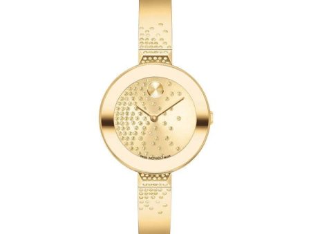 MOVADO BOLD BANGLE DIAL LIGHT GOLD CRYSTAL MUSEUM 3600926 Online Sale