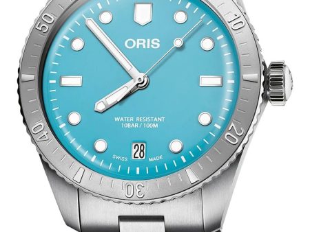 Oris Divers Sixty-Five Cotton Candy Automatic Stainless Steel Blue Dial Date Unisex Watch 733 7771 4055-07 8 19 18 Sale