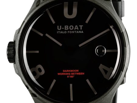 U-Boat Darkmoon Camouflage Black PVD Black Dial Black Rubber Strap Quartz Mens Watch 9553 Hot on Sale