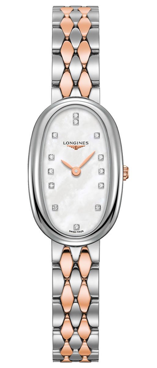 Longines Symphonette Stainless Steel & Rose Gold Diamond & Mother-of-Pearl Dial Womens Watch L2.305.5.87.7 Online