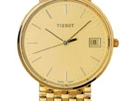 Tissot Goldrun 14K Yellow Gold Date Gold-Tone Dial Quartz Mens Watch T73240321 Online Hot Sale