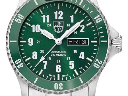 Luminox Sport Timer Automatic Stainless Steel Green Dial Day Date Divers Mens Watch XS.0937 Hot on Sale