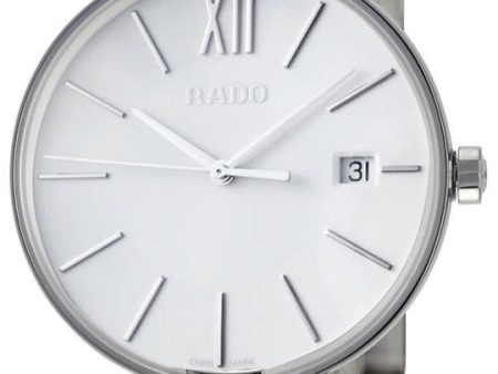 Rado Coupole Silver Dial Date Stainless Steel Quartz Womens Watch R22852013 Online Sale