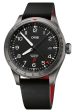 Limited Edition Oris Big Crown ProPilot GMT Rega Fleet Automatic Gray PVD Black Dial Black Leather Strap Interchangeable Red Rubber Strap Date Mens Watch 798 7773 4284 HB-ZQN-Set Online Sale