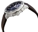 Oris Aquis Date Automatic Stainless Steel Blue Dial Brown Leather Strap Divers Mens Watch 01 733 7732 4135-07 5 21 10FC For Discount