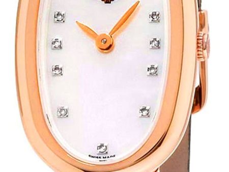 Longines Symphonette Rose Gold Black Leather Strap Diamond & Mother-of-Pearl Dial Womens Watch L2.305.8.87.0 Discount