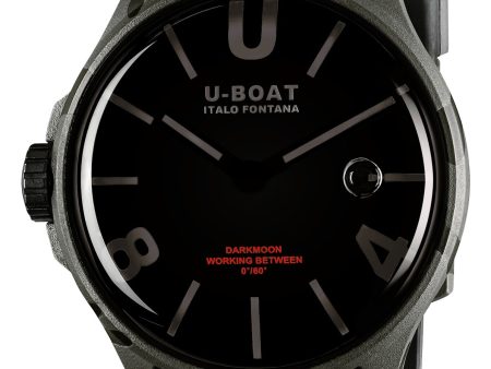 U-Boat Darkmoon Camouflage Black PVD Black Dial Black Rubber Strap Quartz Mens Watch 9552 on Sale