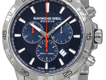 Raymond Weil Tango Steel Quartz Chronograph Blue Patterned Dial Calendar Men s Divers Watch 8560-ST2-50001 Fashion