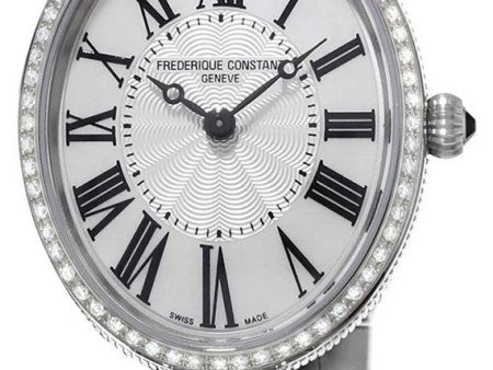 Frederique Constant Classics Art Deco Stainless Steel Oval Case Mother-of-Pearl Dial Diamonds Quartz Womens Watch FC-200MPW2VD6B Online now