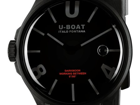 U-Boat Darkmoon Black PVD Black Dial Black Rubber Strap Quartz Mens Watch 9545 For Discount