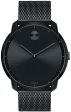 Movado Bold Black Dial Black Ion-plated Stainless Steel Mesh Band Quartz Mens Watch 3600261 Fashion