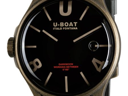 U-Boat Darkmoon Bronze PVD Black Dial Black Rubber Strap Quartz Mens Watch 9549 Discount