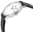 Longines Presence Stainless Steel White Dial Black Leather Strap Date Quartz Unisex Watch L4.720.4.12.2 For Sale