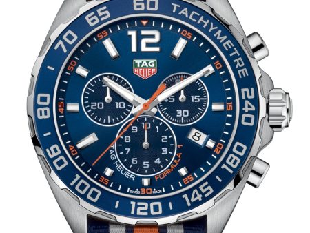 TAG Heuer Formula 1 Chronograph Stainless Steel Nato Strap Blue Dial Date Divers Quartz Mens Watch CAZ1014.FC8196 Online now