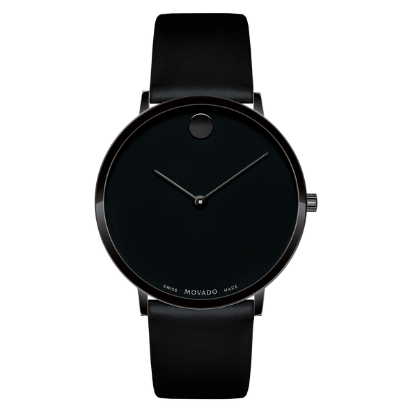 MOVADO - MODERN 47 - BLACK MUSEUM WITH FLAT DOT For Discount