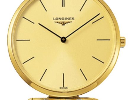 Longines La Grande Classique Yellow Gold PVD and Stainless Steel Gold-Tone Dial Quartz Unisex Watch L4.755.2.32.7 Online