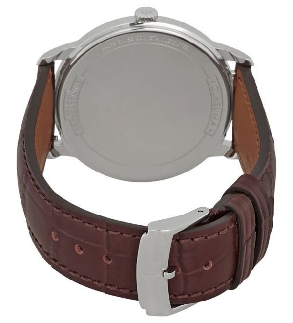 Baume & Mercier Classima Silver-Tone Dial Brown Leather Strap Date Quartz Mens Watch M0A10415 Cheap