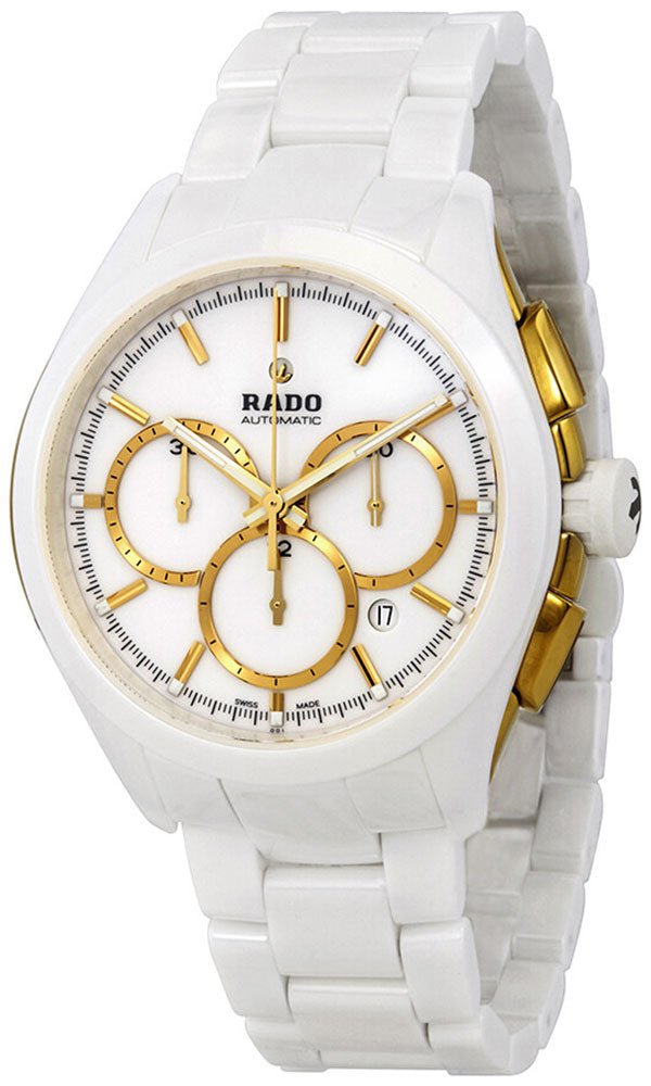 Rado HyperChrome White Ceramic Automatic Chronograph Date Mens Watch R32037012 Sale