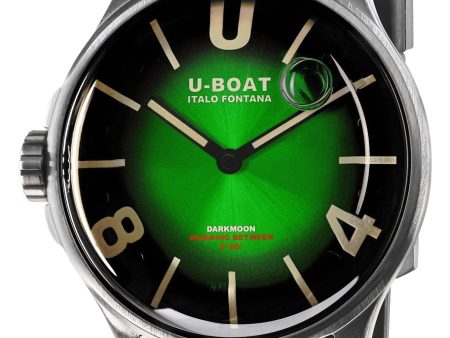 U-Boat Darkmoon Stainless Steel Green Dial Black Rubber Strap Quartz Mens Watch 9502 Sale