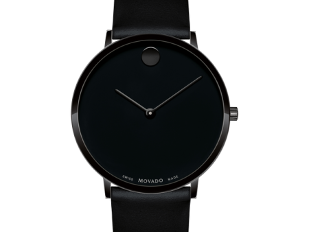 MOVADO - MODERN 47 - BLACK MUSEUM WITH FLAT DOT For Discount