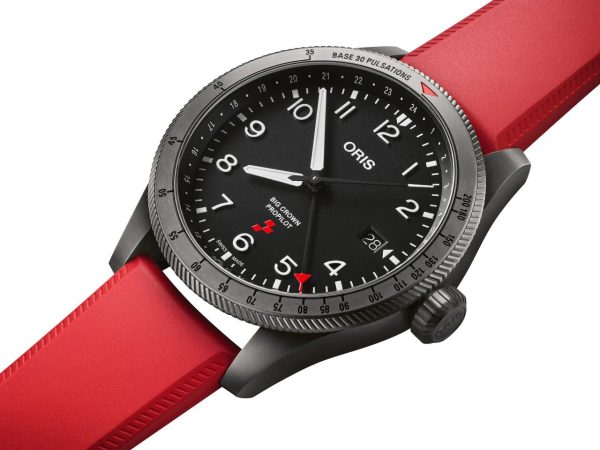 Limited Edition Oris Big Crown ProPilot GMT Rega Fleet Automatic Gray PVD Black Dial Black Leather Strap Interchangeable Red Rubber Strap Date Mens Watch 798 7773 4284 HB-ZQN-Set Online Sale