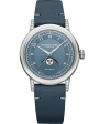 Raymond Weil Millesime Ladies Automatic Moonphase Denim Blue Dial Leather Strap 2145-SCS-05511 Online Hot Sale