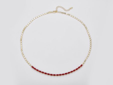 Pietra Collection Tennis Necklace - Coral Sale