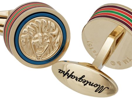 Montegrappa DC Comics Villains Joker Gold Plated, Blue, Red & Green Cufflinks IDDCCLYL Online