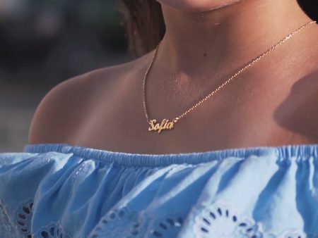 Children s Personalised Name Necklace - 925 Silver Gold Plating Cheap