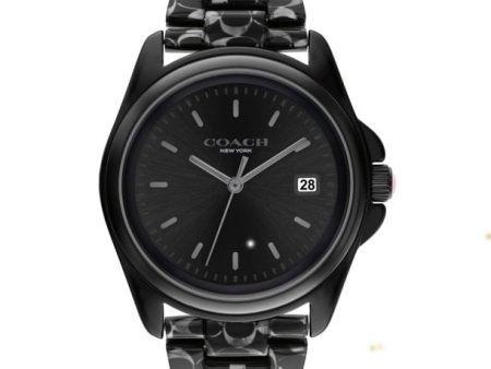 COACH Greyson Black Dial Black Signature C Acetate Bracelet Watch 36mm - 14504186 Discount