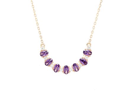 Ovale Viola Mezzaluna Necklace RNOHPR-PG For Cheap