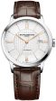 Baume & Mercier Classima Automatic Silver-Tone Dial Brown Leather Strap Date Mens Watch MOA10263 Hot on Sale