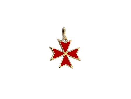 18Kt Red Maltese Cross Pendant Ref : X3ESTP3707-RD Online Sale