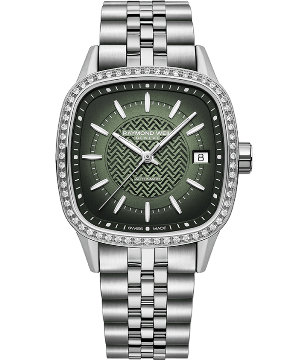 Raymond Weil Freelancer Ladies Automatic Green Dial Bracelet 2490-STS-52051 Discount