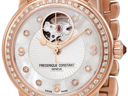 Frederique Constant Heart Beat Automatic Rose Gold PVD Steel & Diamond Womens Watch FC-310HBAD2PD4B Online Sale