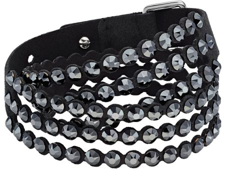 Swarovski Power Collection Black Alacantara Wrap Bracelet 5512512 For Cheap