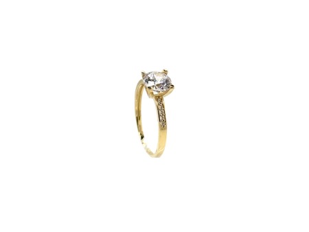 18Kt Gold Ring with Zircons Ref :I13-I10SZR0240-FCZ Fashion