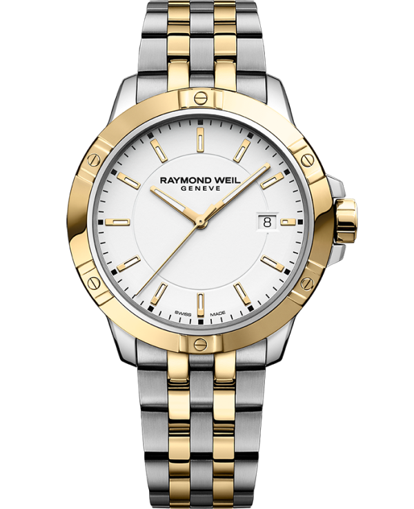 Raymond Weil Tango Men s Quartz White Dial Two-Tone Bracelet 8160-STP-30041 For Sale