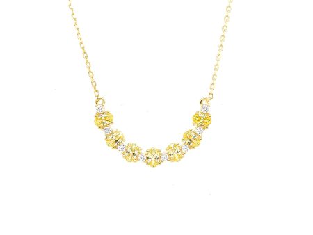 Ovale Giallo Mezzaluna Necklace RNOHY-YG Sale